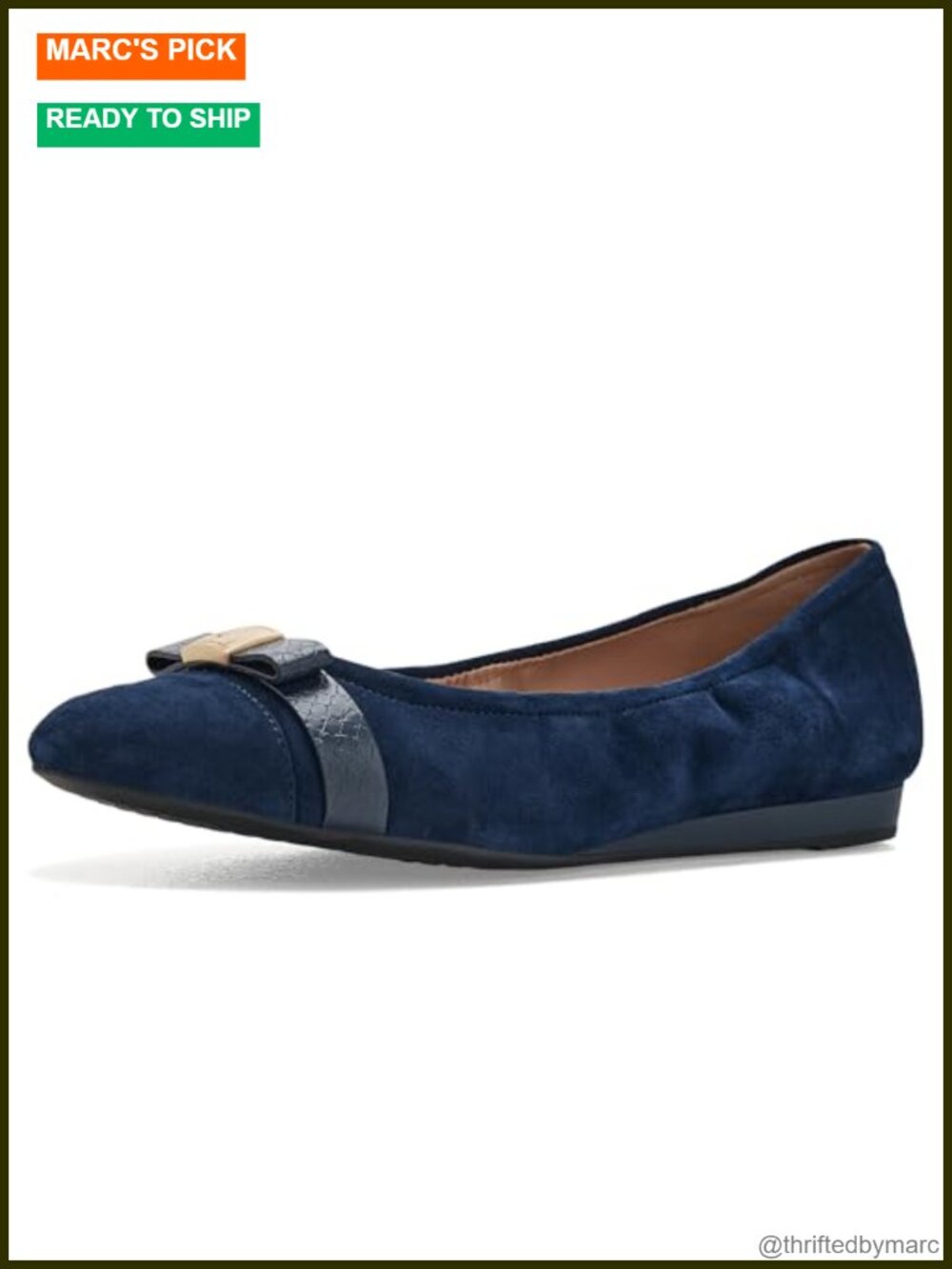 Women's Leather Ballet Flats Bow Round Toe Slip-On Business Casual